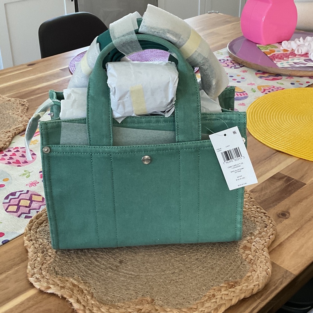 Coach Teal Canvas Tote Bag - Picture 3 of 6